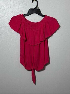Express Women Off Shoulder Red‎ Blouse Top Size XS